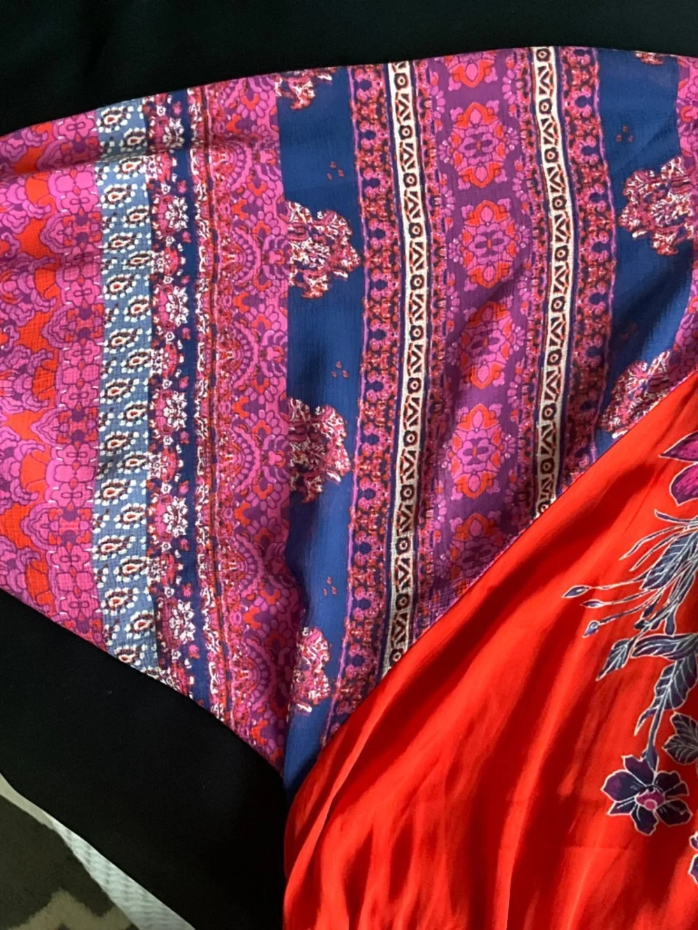 FREE PEOPLE Silk Mix Boho Top